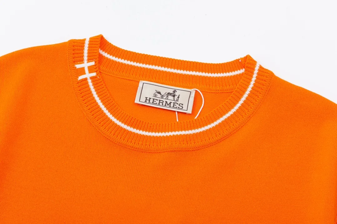 HERMES ， Retro Same Style T Versatile : Orange Size：M-3XL